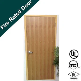 Fire Rated Door Wood with Cylinder Lock