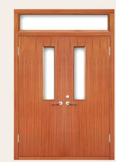 Fireproof Glass Wood Fire Door with Wood Paint Free