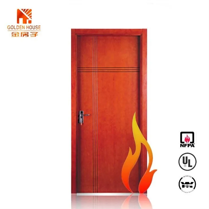 60mins Mdf Veneer Fire Residential Hotel Wooden Groove Door