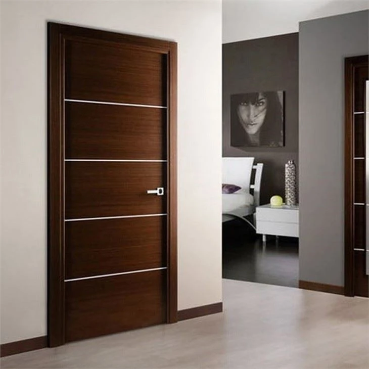Solid Wood Interior Door With Metal Strips