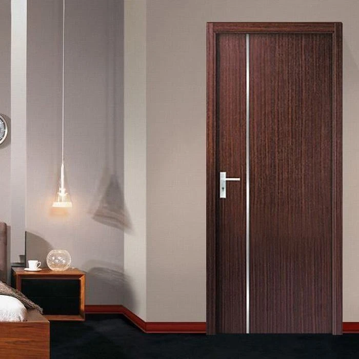 Solid Wood Interior Door With Metal Strips